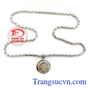 Mặt dây chuyền rồng vàng trắng bộ tinh tế và sang trọng