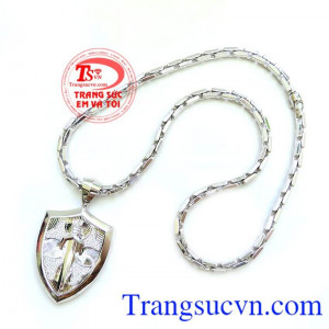 Bộ dây chuyền nam vàng trắng