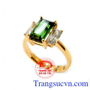 Nhẫn nữ Tourmaline xanh