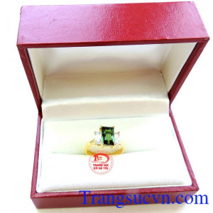Nhẫn nữ Tourmaline xanh