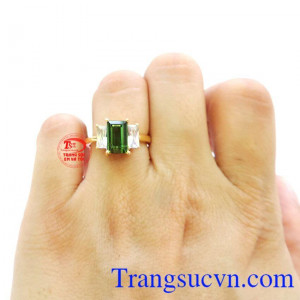 Nhẫn nữ Tourmaline xanh