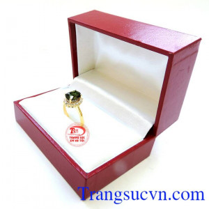 Nhẫn nữ Tuormaline xanh chất lượng đảm bảo uy tín,Nhẫn nữ Tuormaline xanh có giấy kiểm định đá quý và Vàng mang may mắn đến cho mọi người.