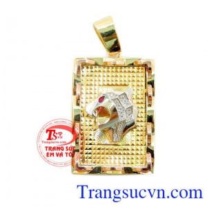 Mặt báo 10k mạnh mẽ, mặt dây chuyền nam thiết kế kiểu dáng Italya sang trọng, phay sáng