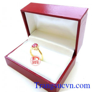 Nhẫn nữ vàng gắn đá quý Sapphire thiên nhiên dành cho phái đẹp, đeo hợp thời trang và quý phái