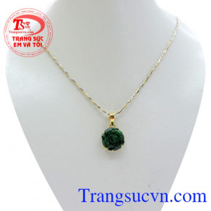 Bộ mặt dây chuyền hoa hồng xanh đảm bảo chất lượng uy tín