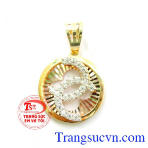 Mặt nữ 10k nhỏ xinh xắn, mặt dây chuyền thiết kế facet đẹp, sang trọng.