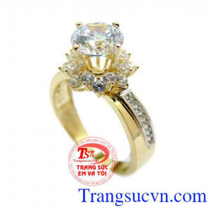 Nhẫn Nữ Kết Đá đẹp chất lượng bền đẹp. Nhẫn vàng tây nữ là sản phẩm được nhiều phái nam lựa chọn để tặng cho người mình yêu thương