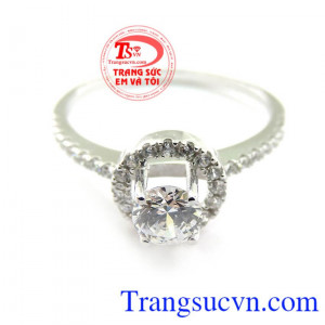 Nhẫn nữ vàng trắng dành cho phái đẹp phù hợp làm quà tặng sinh nhật hoặc trong các dịp ý nghĩa