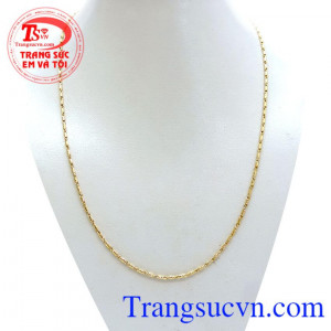 Dây nữ móc khóa 10k Italy, dây chuyền 10k nhập khẩu Italy hình ổ khóa móc xích vào nhau đẹp, phong cách