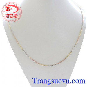 Dây 3 màu 10k Ý nhẹ nhàng, dây chuyền vàng 10k đẹp