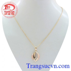 Trang sức bộ xinh xắn, bộ trang sức dây chuyền nhập khẩu kết hợp mặt dây sang trọng, vàng 10k sáng, bảo hành 6 tháng.