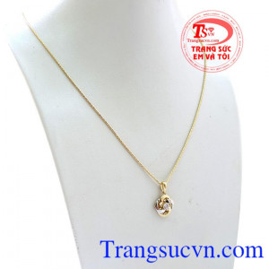 Bộ mặt dây hoa hồng vàng 10k, bảo hành 6 tháng uy tín.