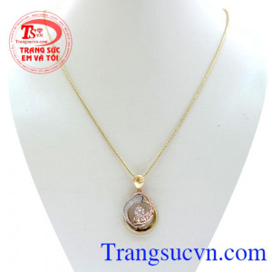 Bộ mặt dây 3 màu quyễn rũ, bộ mặt dây 10k sang trọng, đẹp rạng ngời cho phái nữ.