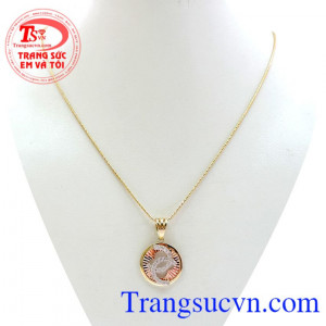 Bộ mặt nữ may mắn, bộ dây chuyền cách điệu xinh xắn, mặt dây chuyền đẹp cho nữ.