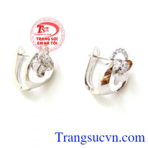 Hoa Tai Vàng Trắng Korea 10k 