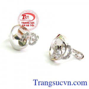 Hoa Tai Vàng Trắng Korea 10k