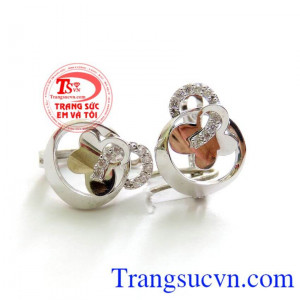 Bán Hoa Tai Vàng Trắng Korea 10k chất lượng bền đẹp.