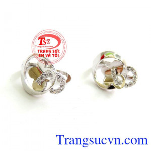 Hoa Tai Vàng Trắng Korea 10k dành cho nữ,