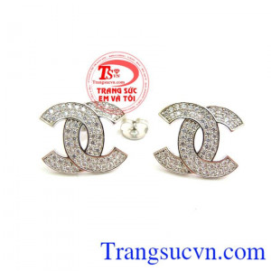 Bán Bông Tai Vàng Trắng 10k chất lượng cao.