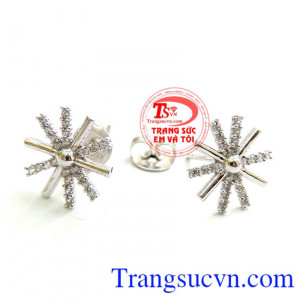 Bán Hoa Tai Vàng Trắng Độc Đáo chất lượng cao.