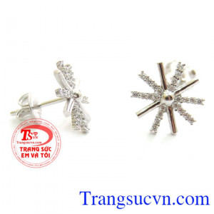 Hoa Tai Vàng Trắng Độc Đáo