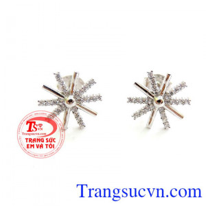 Hoa Tai Vàng Trắng Độc Đáo