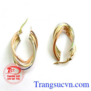 Đeo hoa tai vàng tây hợp thời trang giao hàng toàn quốc. Bông Tai Vàng Ý Đẹp