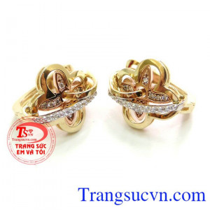 Bông Tai Vàng Tây Hoa Xinh 10k