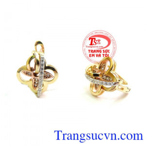 Bán Bông Tai Vàng Tây Hoa Xinh 10k chất lượng.