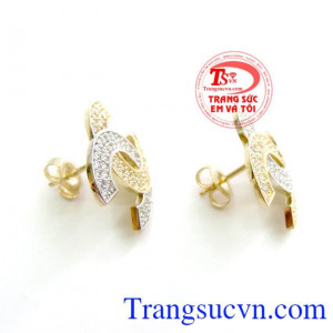 Hoa tai vàng tây 10k thiết kế nhẹ nhàng đơn giản tạo vẻ đẹp thanh lịch cho phái nữ.