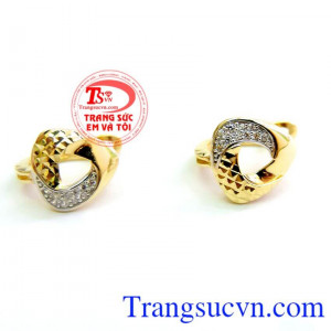 Khuyên Tai Vàng Tây Cho Phái Đẹp dành cho nữ kiểu tinh tế,đeo hoa tai hợp thời trang,