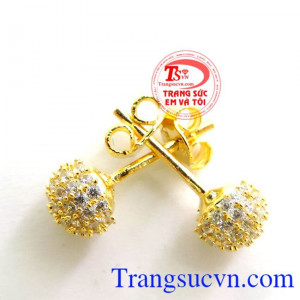 Bông Tai Kết Đá Tròn Đẹp