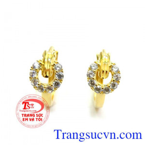 hoa tai vàng đảm bảo chất lượng, Uy tín là thương hiệu Trang Sức Hàng đầu việt nam, Bảo hành 6 tháng. Hoa Tai Nữ Nhỏ Xinh