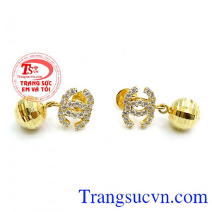 Bông Tai Vàng Tây Kiểu Sang