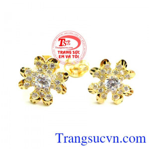 Bán đôi Hoa Tai Vàng 10k Thương Hiệu TSVN chất lượng vàng đảm bảo.