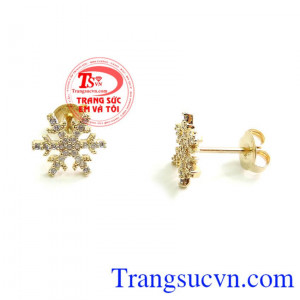 Đôi Hoa Tai mang hình ảnh của Bông Hoa Tuyết loài hoa đặc biệt chỉ 