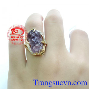 Nhẫn nữ tỳ hưu amethyst đẹp, nhẫn nữ tỳ hưu vàng 14k chuẩn chất lượng, kèm giấy kiểm định, nhẫn nữ tỳ hưu thạch anh tím đẹp, đeo phong thủy, bán nhẫn nữ tỳ hưu, có thể đặt thiết kế theo yêu cầu và chọn loại đá quý phù hợp với tuổi mệnh của bạn.