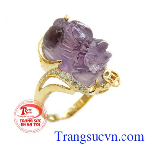 Nhẫn nữ tỳ hưu amethyst đẹp, nhẫn nữ tỳ hưu vàng 14k chuẩn chất lượng, kèm giấy kiểm định, nhẫn nữ tỳ hưu thạch anh tím đẹp, đeo phong thủy, bán nhẫn nữ tỳ hưu, có thể đặt thiết kế theo yêu cầu và chọn loại đá quý phù hợp với tuổi mệnh của bạn.