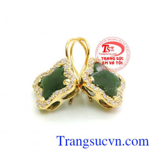 Bộ hoa tai nữ xinh, đôi bông tai ngọc cẩm thạch xinh xắn