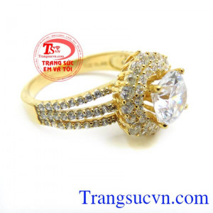 Nhẫn Korea Nữ Vàng Sang Trọng chất lượng vàng đảm bảo. Nhẫn vàng tây nữ là sản phẩm được nhiều phái nam lựa chọn để tặng cho người mình yêu thương