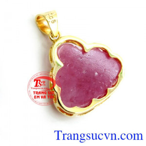 Mặt Phật Di Lặc Ruby Bọc Vàng