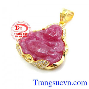 Mặt phật di lặc ruby vàng 14k Món quà ý nghĩa dành tặng cho mọi người ai ai đều đeo được,Mang năng lượng tốt cho sức khỏe