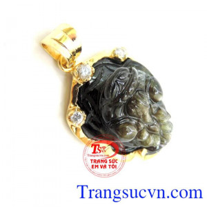 Sản phẩm uy tín chất lượng bảo hành 12 tháng, giao hàng toàn quốc. Mặt Dây Thiềm Thừ Saphir Bọc Vàng 14k