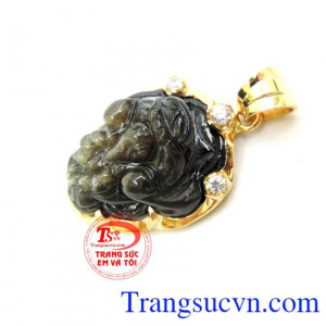 Mặt Dây Thiềm Thừ Saphir Bọc Vàng 14k