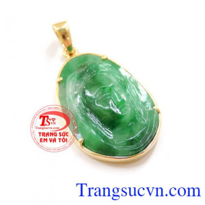 mặt dây chuyền ngọc bọc vàng hợp với tất cả các mệnh. Mặt thiên chúa NCT bọc vàng 14k