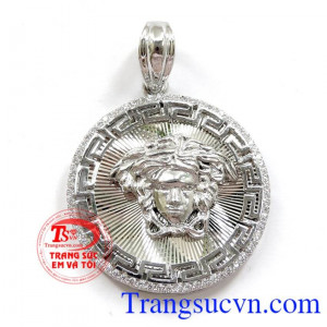 Mặt dây trắng quyền lực, mặt dây chuyền vàng trắng quyền lực cho nam, mặt nam vàng 10k chuẩn chất lượng, phong cách thời trang sang trọng