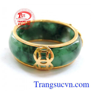 Nhẫn ngọc rồng bảo vật, nhẫn ngọc cẩm thạch đẹp bọc rồng vàng 10k , nhẫn ngọc cẩm thạch phù hợp với tất cả các mệnh, nhẫn ngọc rồng vàng không chỉ đeo thời trang mà còn mang lại sự may mắn và thuận lợi trong công việc