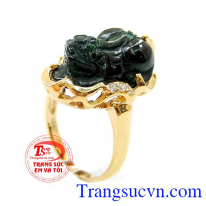 Bán Nhẫn Vàng Tỳ Hưu Nữ Ngọc Cẩm Thạch chất lượng vàng đảm bảo. Nhẫn Vàng Tỳ Hưu Nữ Ngọc Cẩm Thạch dành cho phái đẹp,đem lại nhiều may mắn đến với công danh sự nghiệp, học hành, tiền tài, tình yêu cho người đeo.