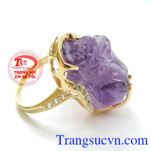 Bán chiếc Nhẫn Nữ Tỳ Hưu Thạch Anh Tím Tài Lộc chất lượng cao