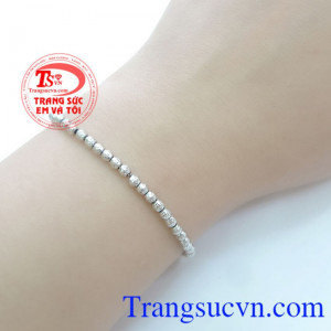 Lắc tay nữ dạng bi vàng trắng tinh tế, đẹp, điệu đà cho phái nữ. Lắc Bi Vàng Trắng Ý 18k